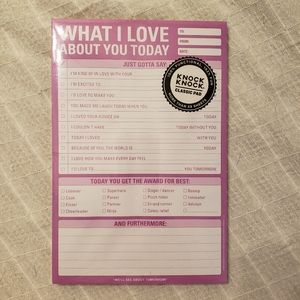 KNOCK KNOCK fun romantic note pad